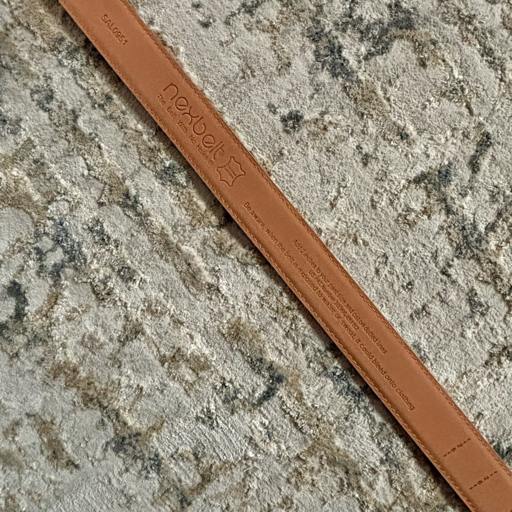 Nexbelt brown crocodile leather no hole ratchet belt, no buckle, 32-46 - Picture 6 of 9